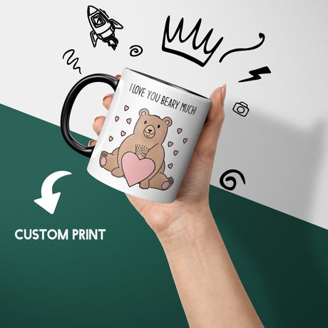 I Love You Beary Much Personalised Heat Sensitive Colour Changing Novelty Mug