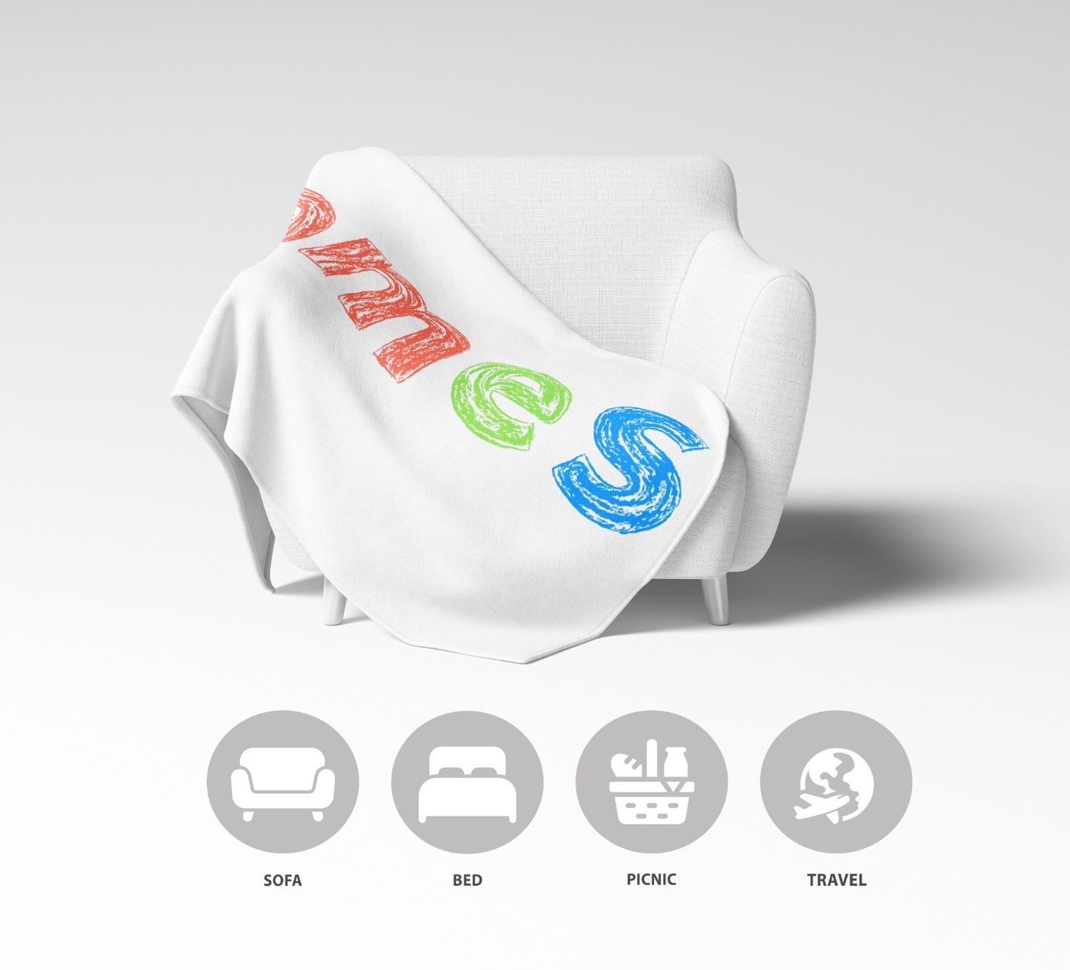 Personalised Name Colourful Retro Novelty Soft Fleece Mink Blanket Gift Decor