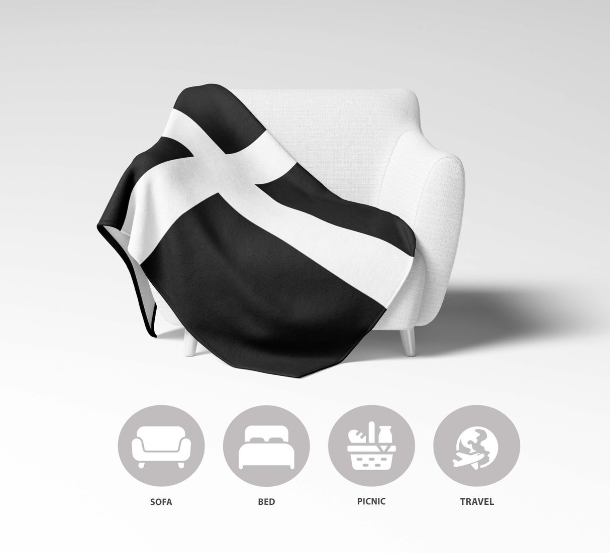 Cornish Flag Cornwall Fleece Blanket Home Decor Throw Gift Custom Made Soft Warm