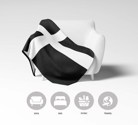 Cornish Flag Cornwall Fleece Blanket Home Decor Throw Gift Custom Made Soft Warm