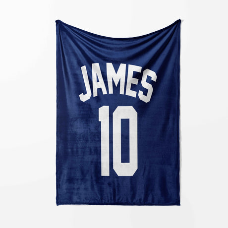 Personalised Any Name Football Basketball Jersey Text Soft Fleece Mink Blanket