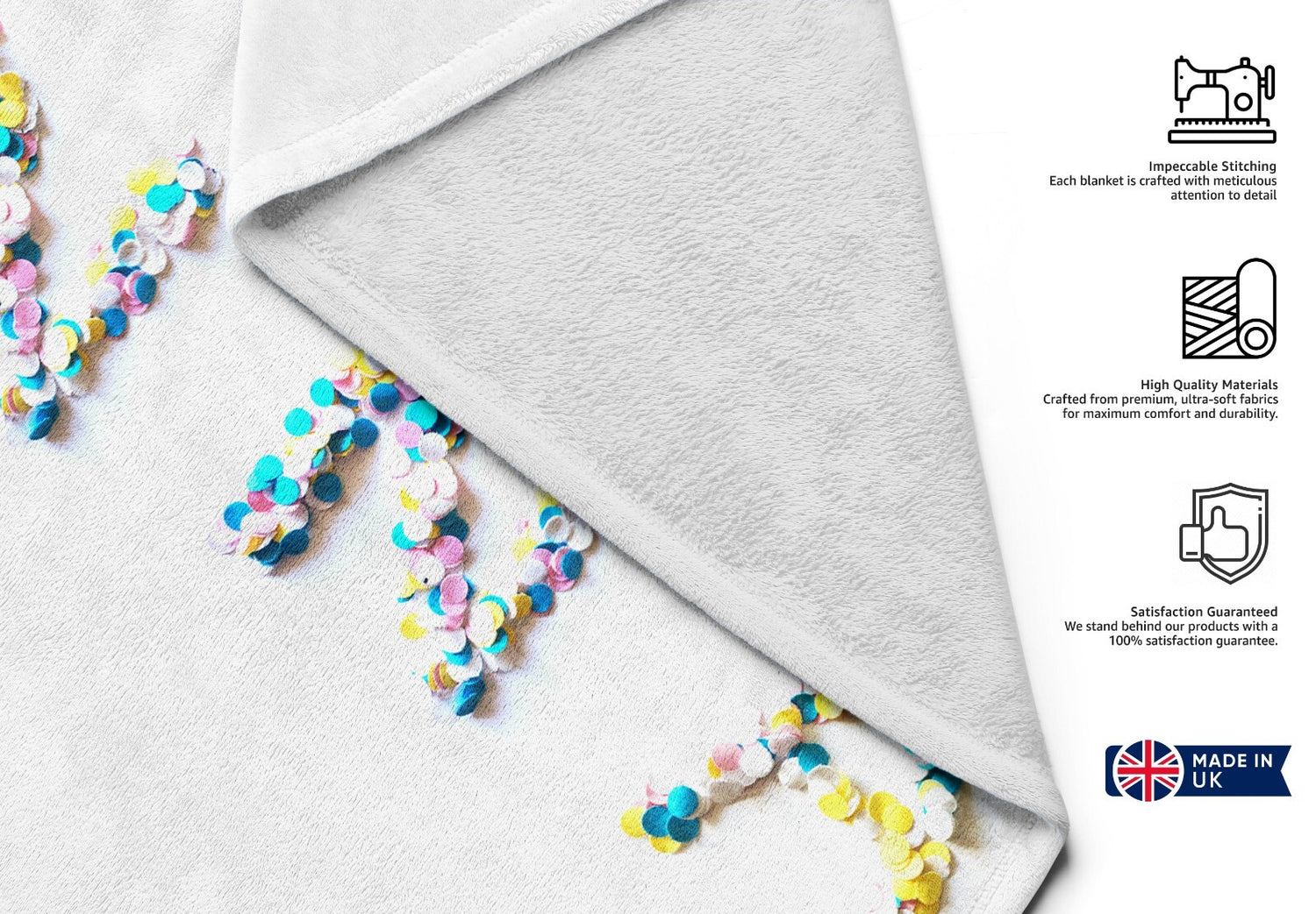 Personalised Confetti Handmade Custom Colour Absorbent Beach Bath Sheet Towel