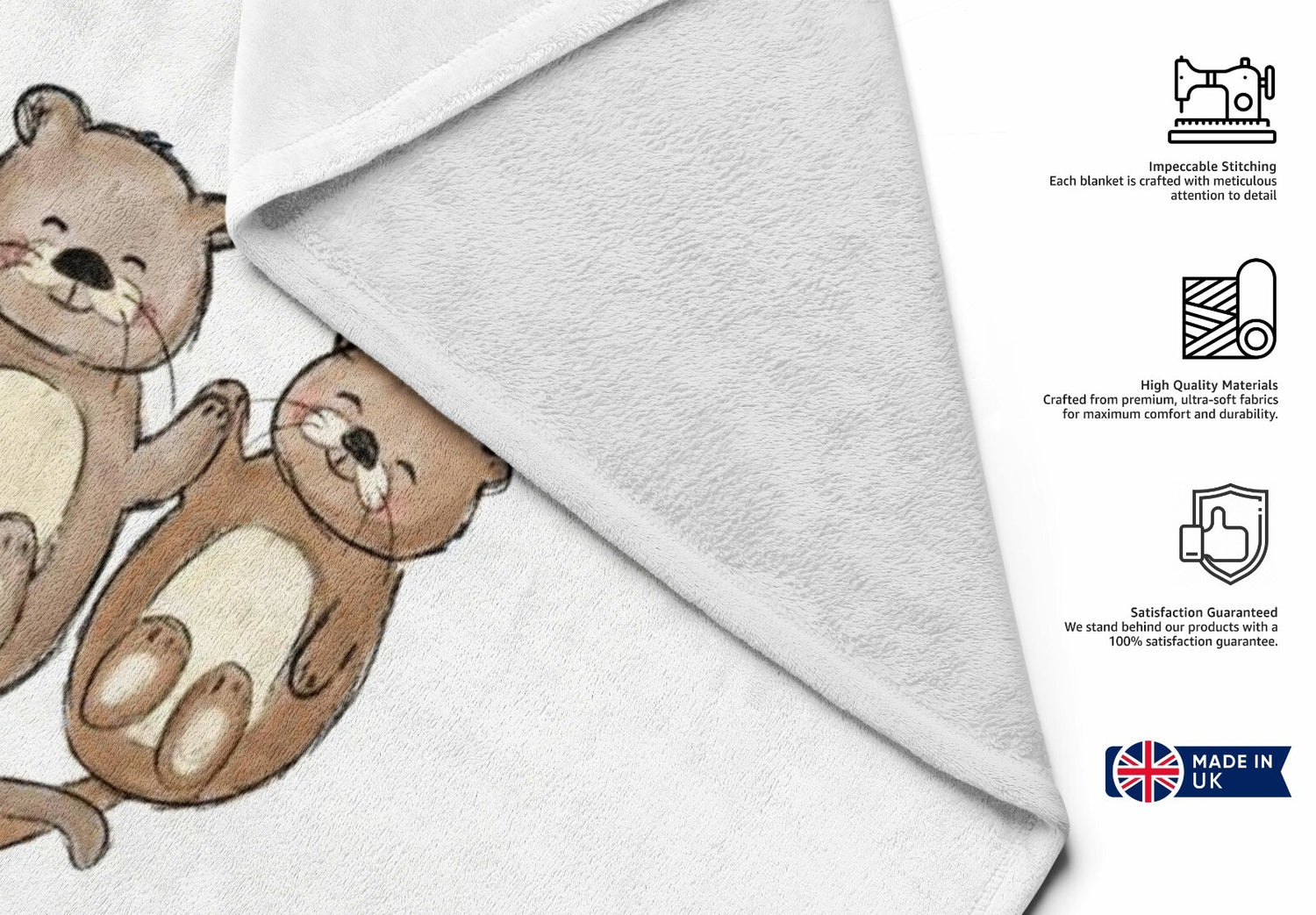 Otterly Adore You Cute Love Valentines Anniversary Fleece Mink Blanket Gift