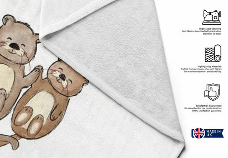 Otterly Adore You Cute Love Valentines Anniversary Fleece Mink Blanket Gift