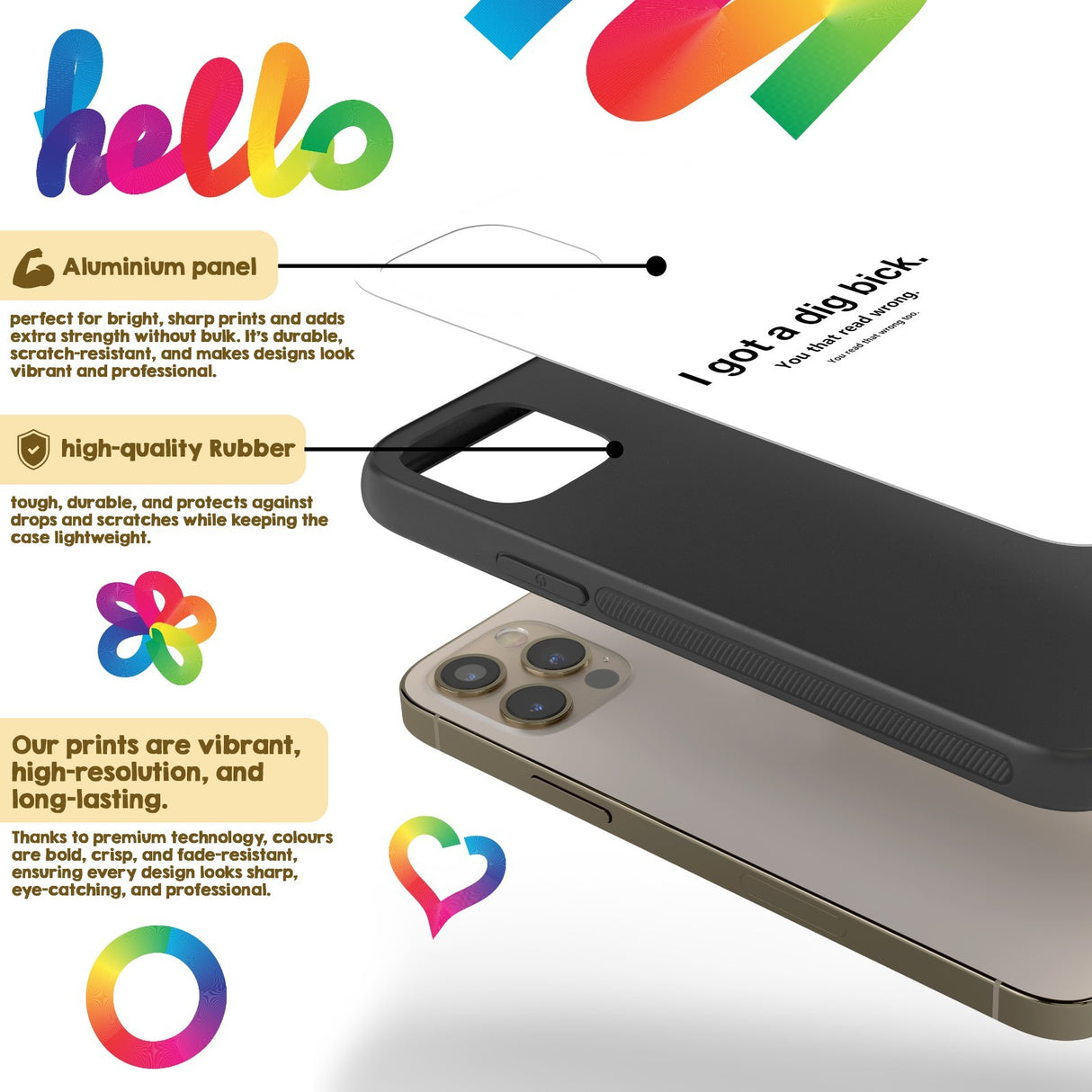 I Got A Dig Bick Personalised Custom Rude Funny Joke Printed iPhone Black Case