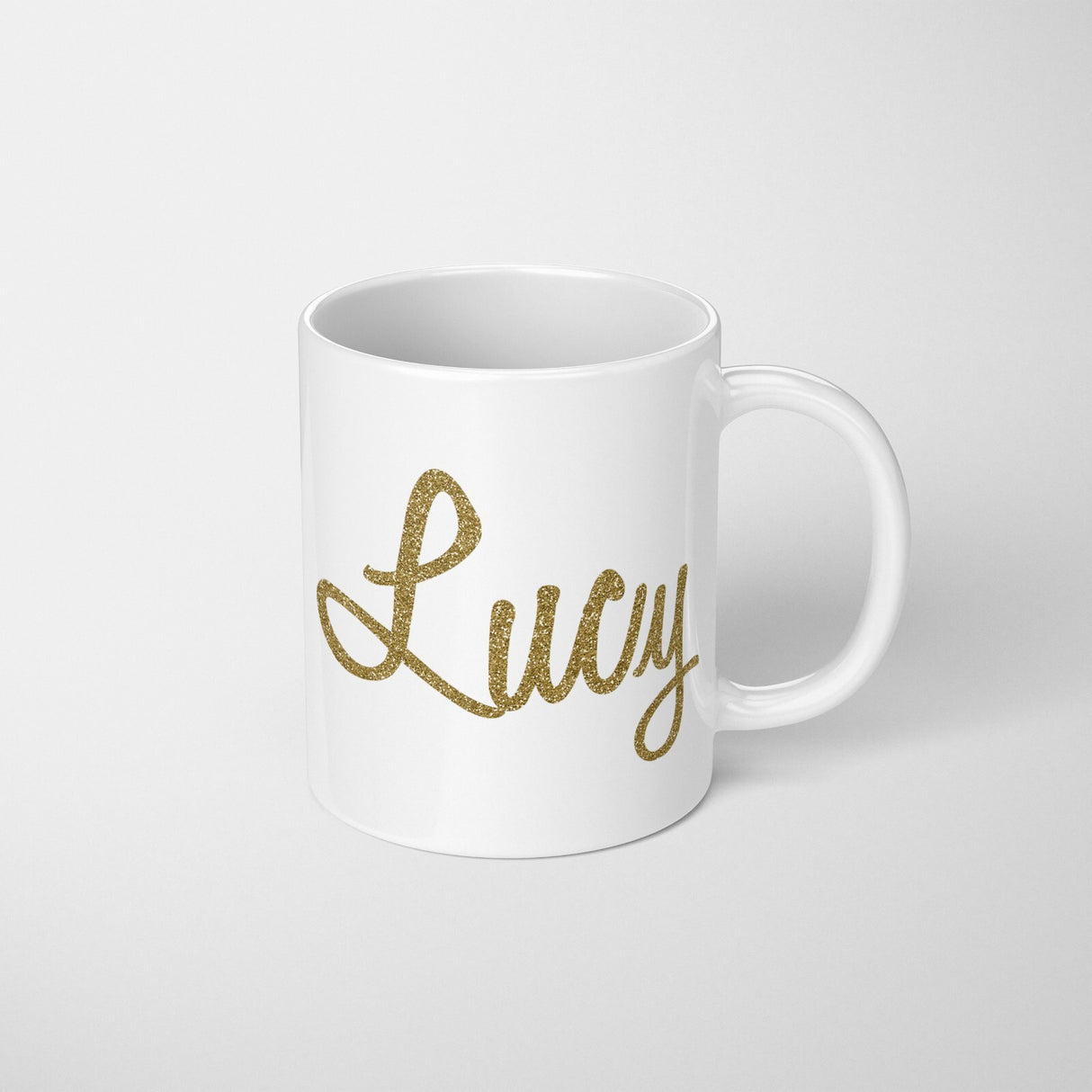 Personalised Name Gold Glitter Font Novelty Coffee Tea Mug Coaster Gift Him Her