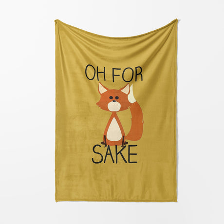 Oh For Fox Sake Saying Phrase Novelty Soft Warm Kids Fleece Blanket Decoration