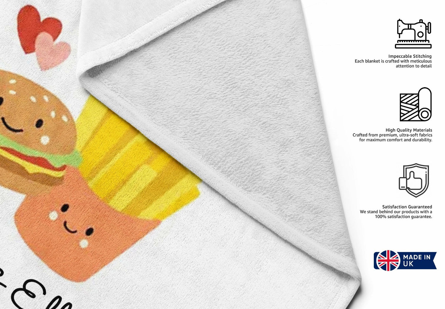 We Go Together Like Burger Fries Valentines Anniversary Fleece Mink Blanket Gift