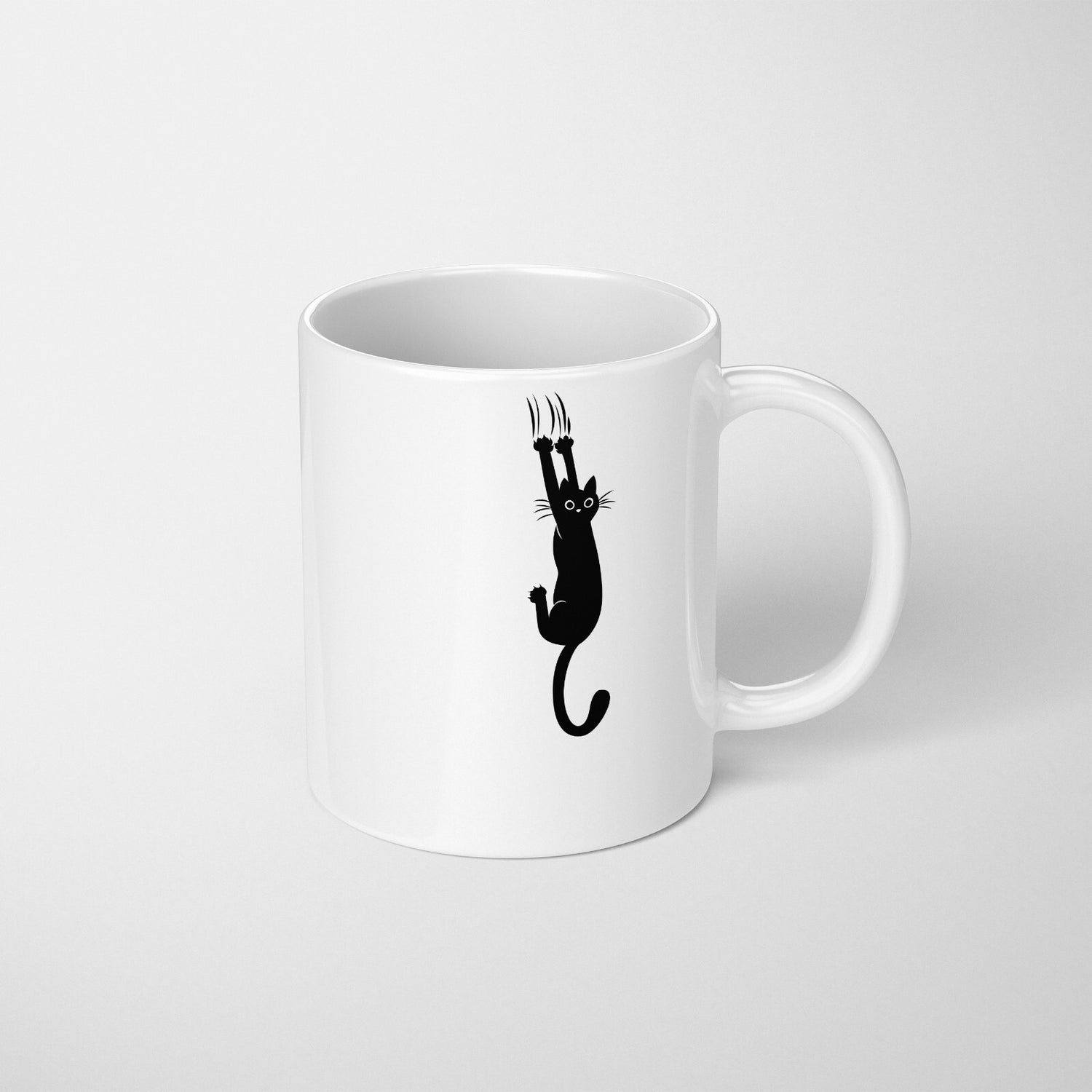 Black Cat Slipping Novelty Custom Coffee Tea Mug Coaster Set Option Gift Him Her