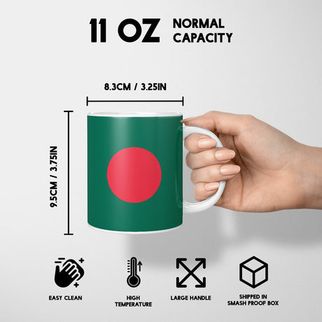 Bangladesh Flag Design Coffee Tea Mug Cup Set Coaster Gift Him Her Custom Print