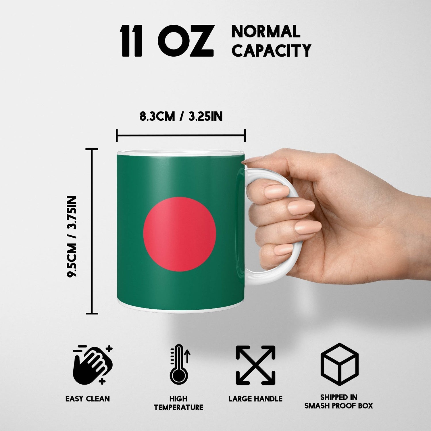 Bangladesh Flag Design Coffee Tea Mug Cup Set Coaster Gift Him Her Custom Print