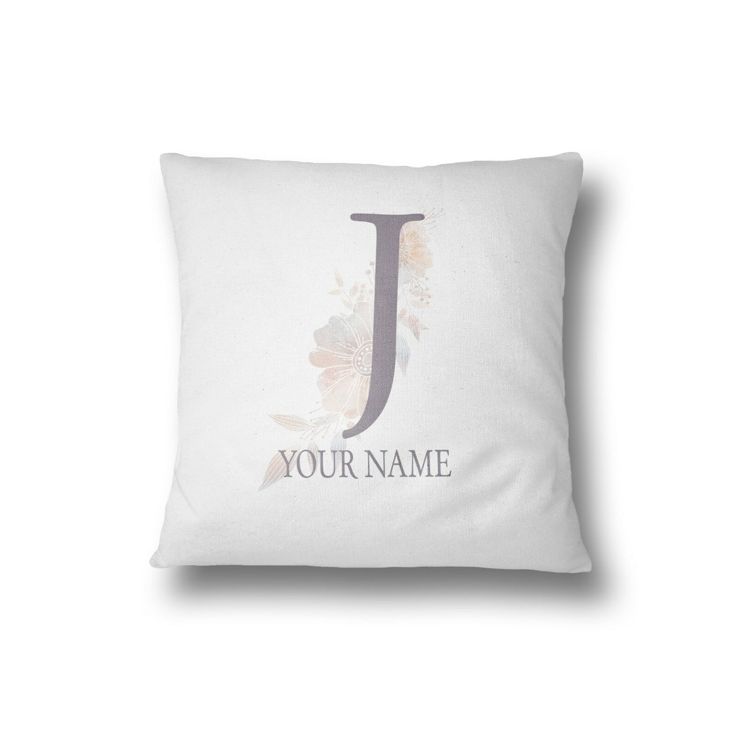 Personalised Misty Dusty Pastel Alphabet Floral Name Initial Letter Cushion