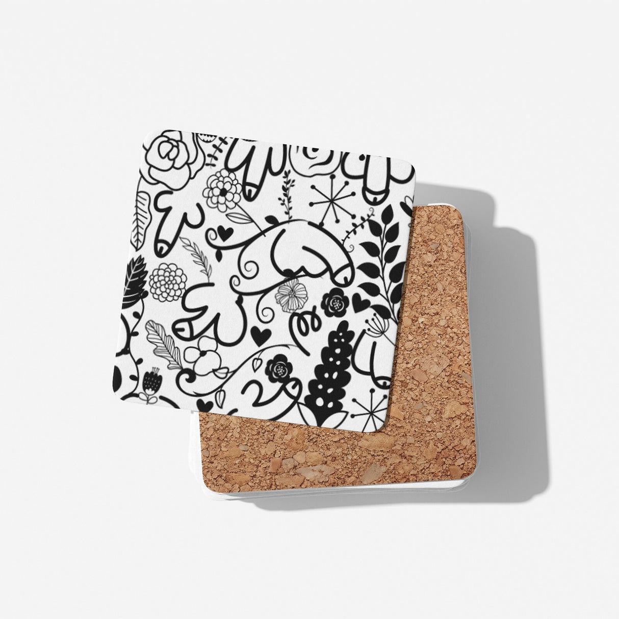 Floral Willy Print Rude Cheeky Funny Gift Coffee Tea Mug Coaster Option Him Her