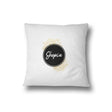 Black Circle Gold Floral Personalisable Name Filled Cushion Bedroom Decoration