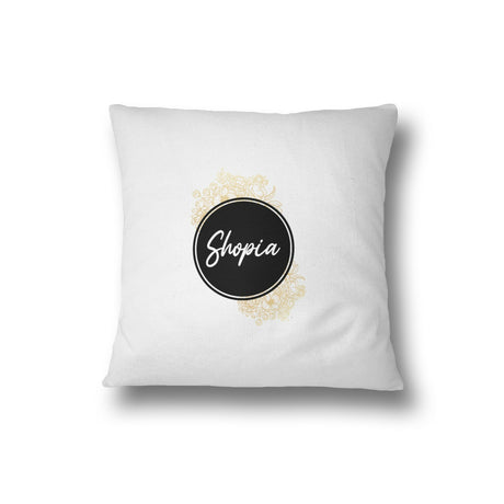 Black Circle Gold Floral Personalisable Name Filled Cushion Bedroom Decoration