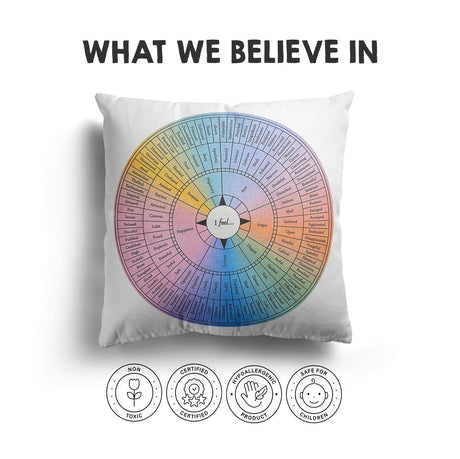 Emotion Wheel Custom Any Colour Novelty Square Filled Cushion Decor Zipped Close