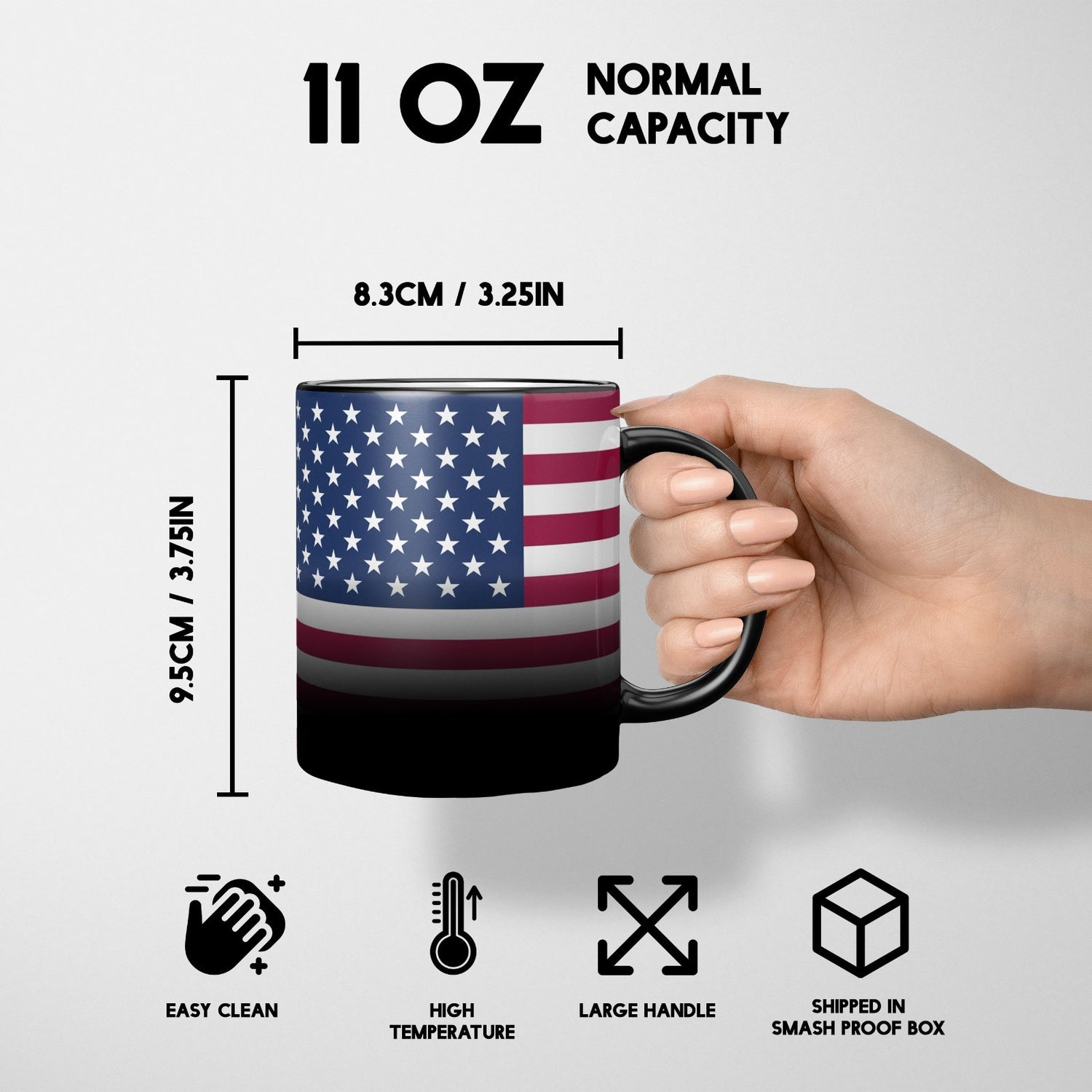 USA Flag America Design Tea Gift Heat Sensitive Magic Colour Changing Mug Custom