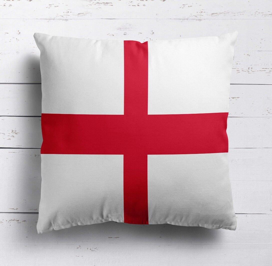 England Flag St George's Cross Soft Square Filled Cushion Decorative Throw Gift