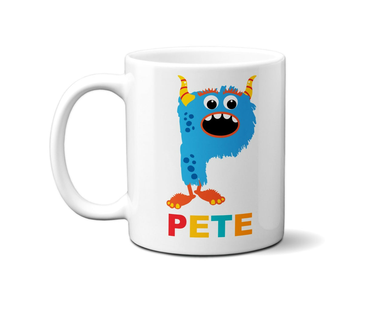 Personalised Children Monster Name Initial Letter Coffee Mug Gift 11oz Ceramic