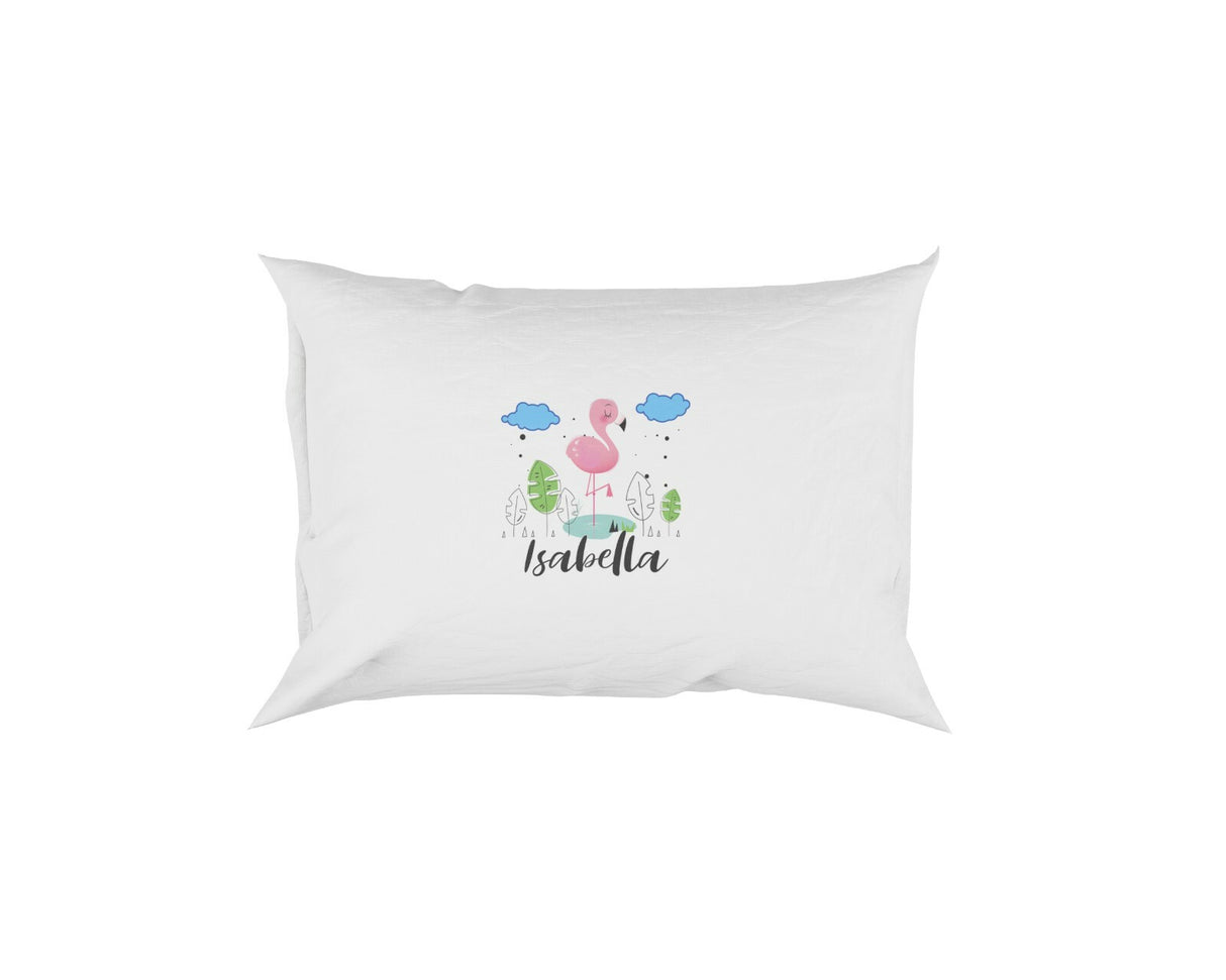 Personalised Name Flamingo Cute Soft Pillowcase Pillow Case Cover