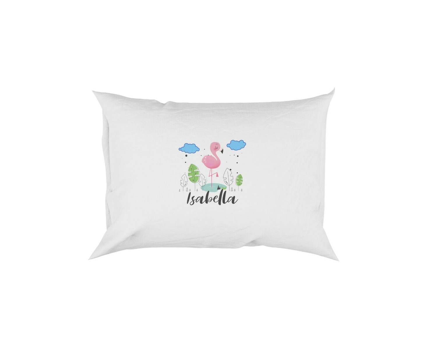 Personalised Name Flamingo Cute Soft Pillowcase Pillow Case Cover