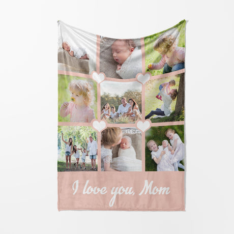 I Love You Custom Photo Upload Soft Warm Fleece Memory Blanket Throw Decor