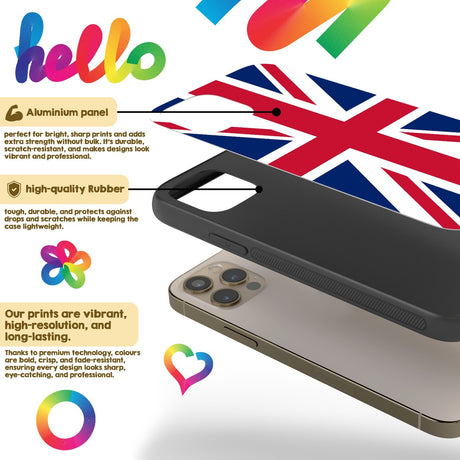 Great Britain Flag Custom Printed iPhone Case Black TPU Cover Gift Personalised