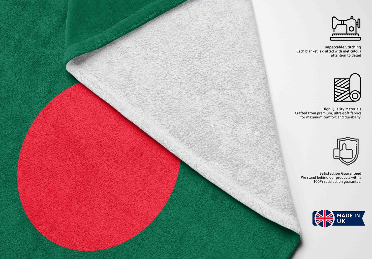Bangladesh Flag Fleece Blanket Home Decor Throw Gift Cosy Custom Made Soft Warm