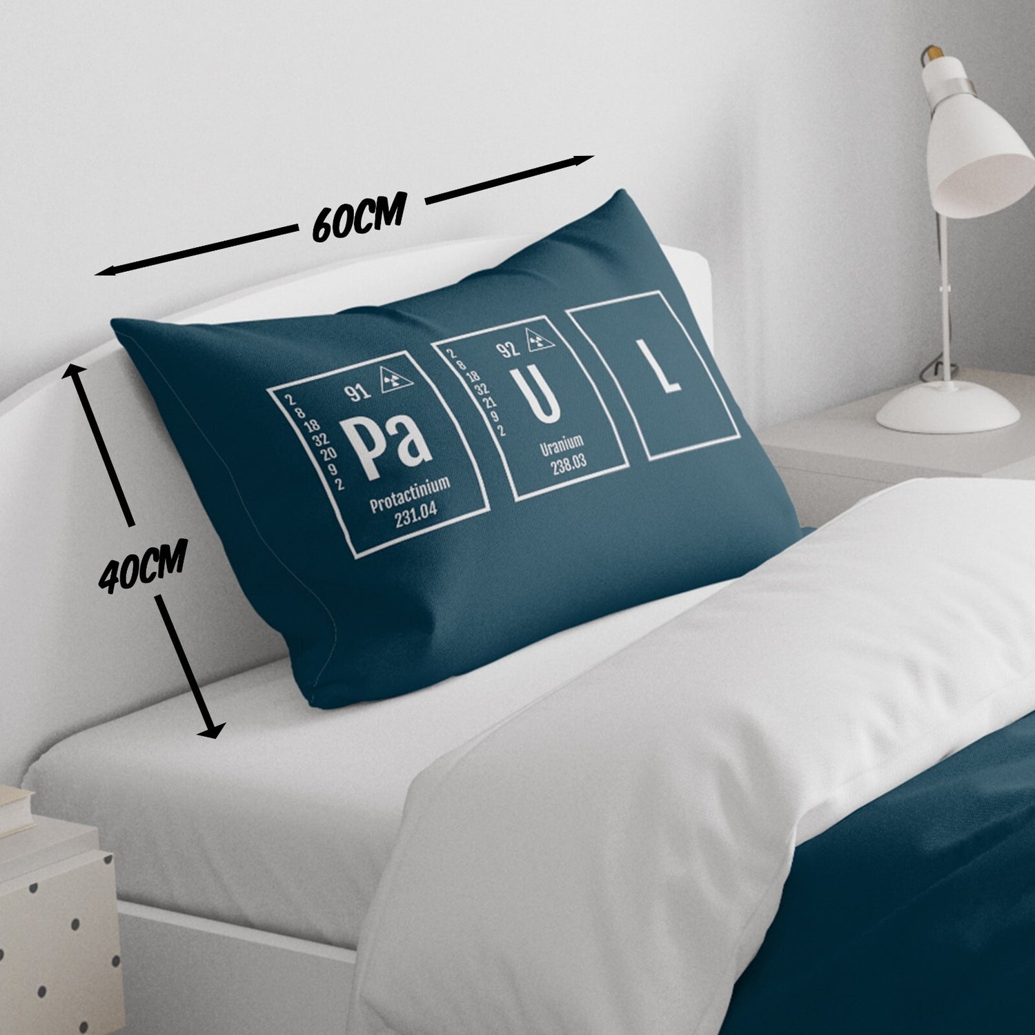 Personalised Name Science Chemical Font Kids Cot Bed Duvet Cover + Pillowcase