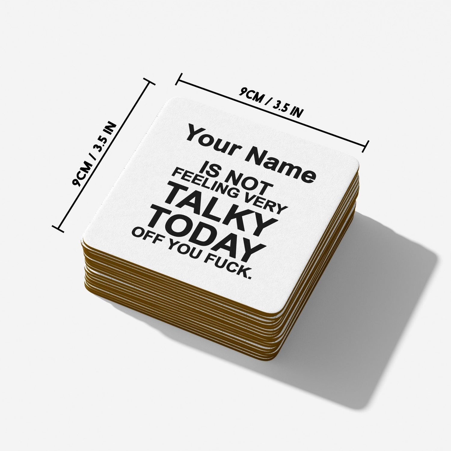 Not Very Talky Rude Cheeky Funny Gift Coffee Tea Mug Coaster + Option Him Her