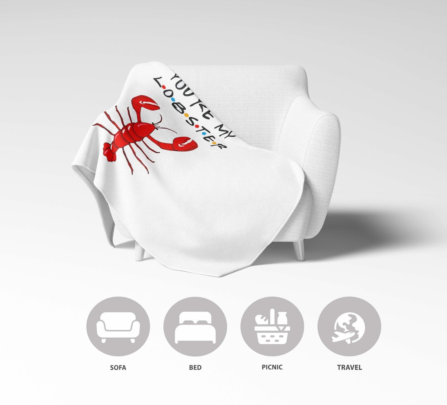 You're My Lobster Cute Love Valentines Anniversary Fleece Mink Blanket Gift