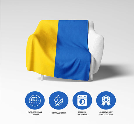 Ukraine Flag Ukrainian Fleece Blanket - Home Decor Throw Gift Custom Made Soft