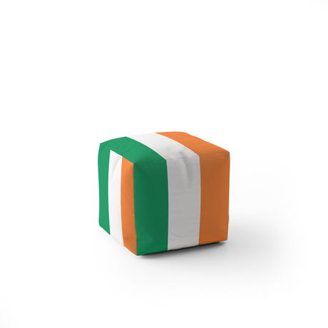 Ireland Flag Irish Tricolour Ottoman Filled Pouffe Footrest Inc Washable Cover