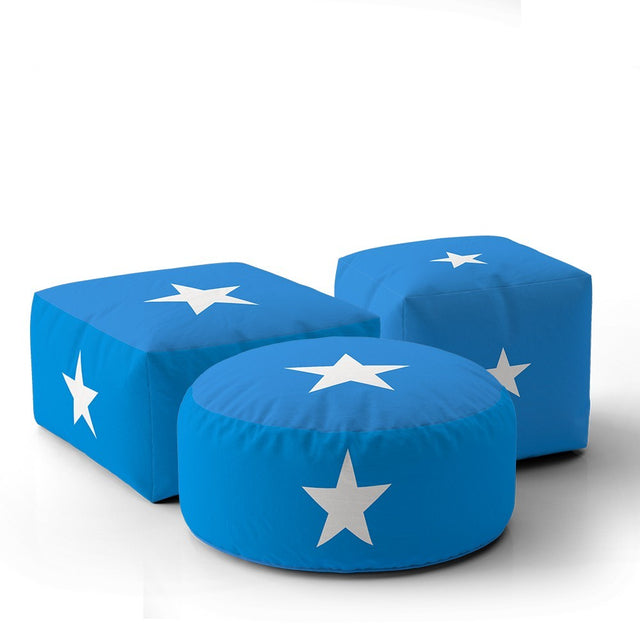 Somalia Flag Ottoman Filled Pouffe Footrest Washable Cover Custom Made Soft Gift