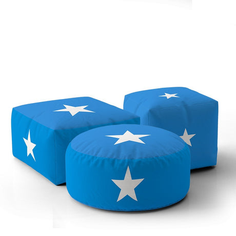 Somalia Flag Ottoman Filled Pouffe Footrest Washable Cover Custom Made Soft Gift