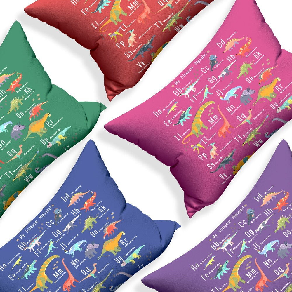 My Dinosaur Alphabet Personalised Custom Made Printed Soft Pillowcase Pillow