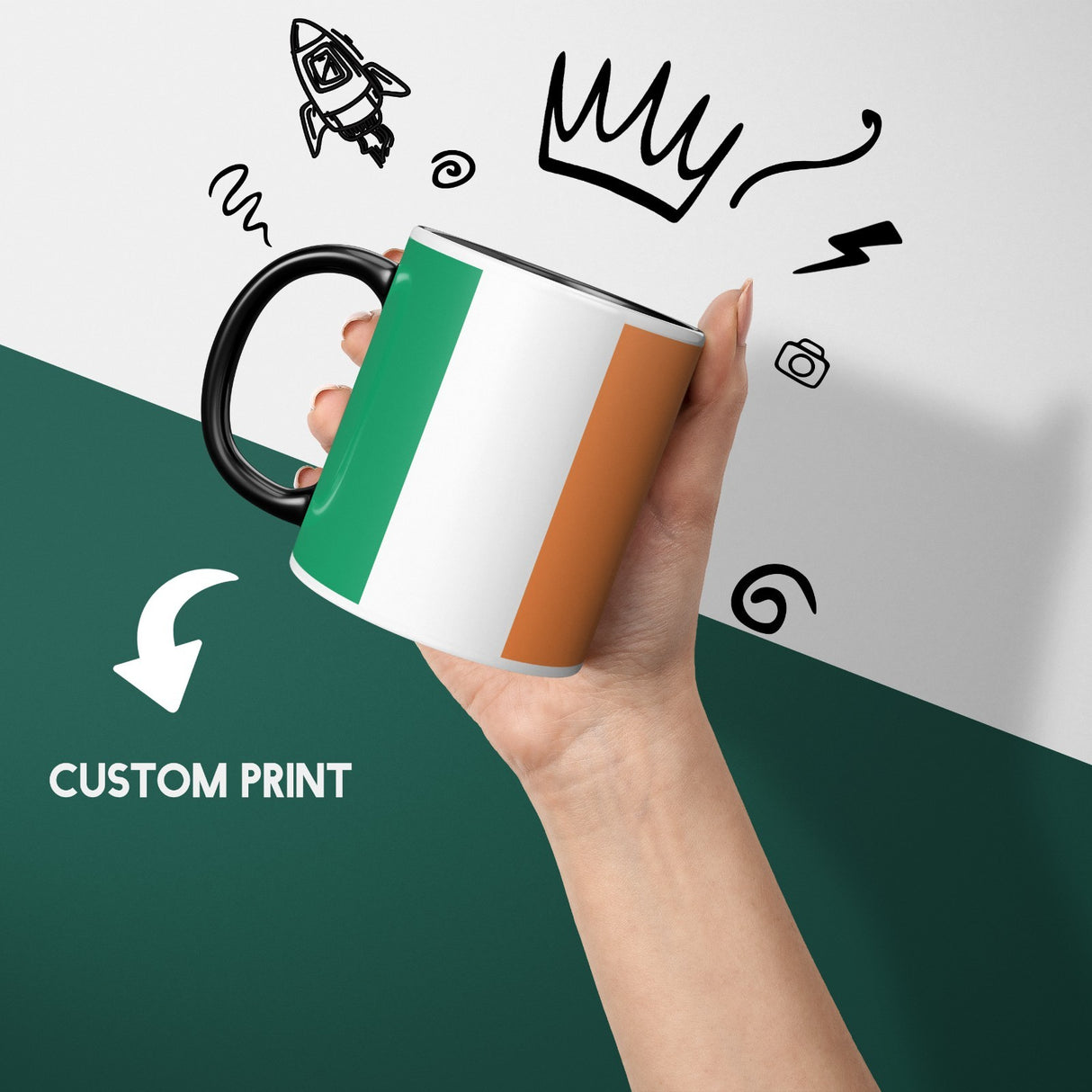 Ireland Flag Irish Gift Heat Sensitive Magic Colour Changing Mug Novelty Cup