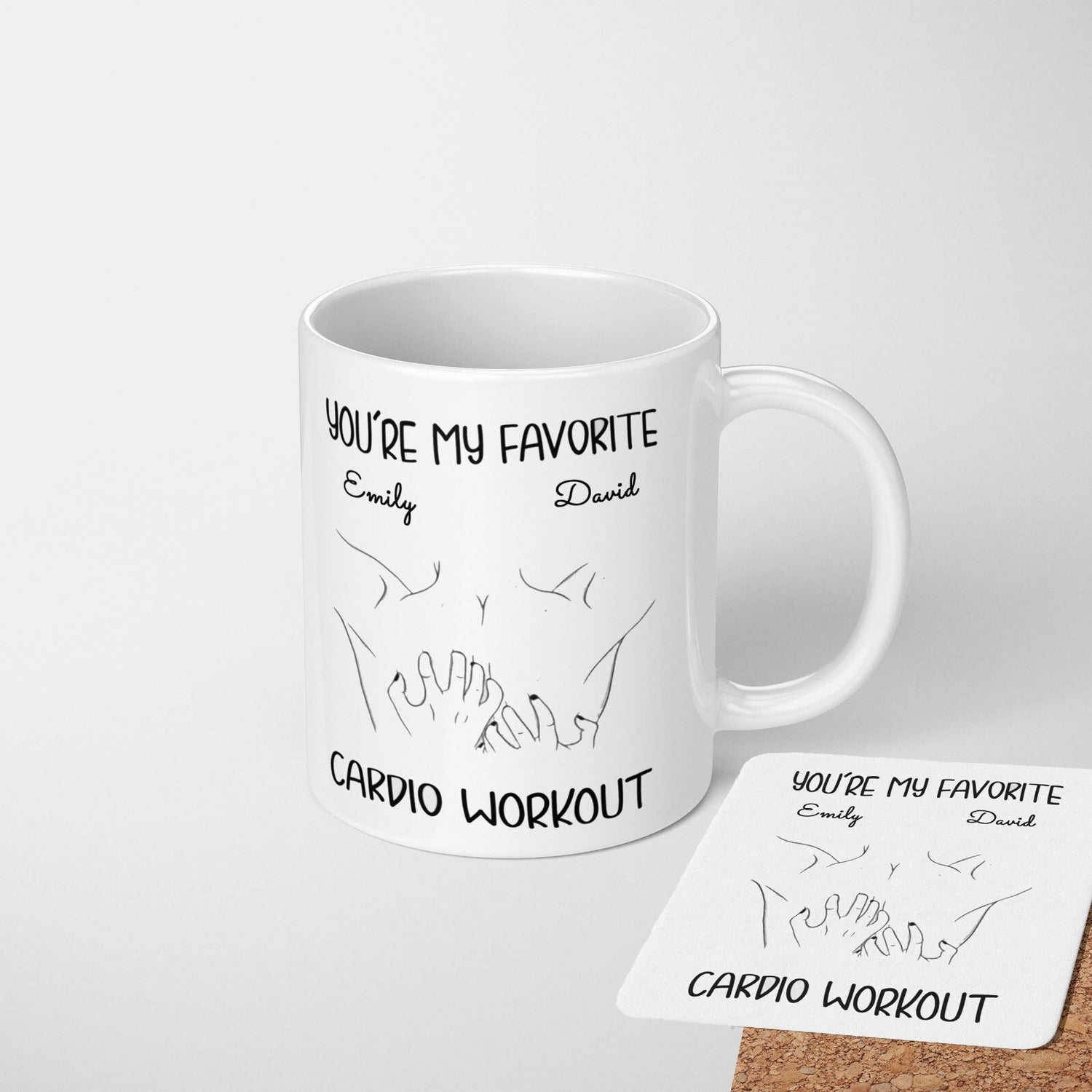 Personalised Name Valentines Love Gift Coffee Tea Mug + Coaster Option Him Her