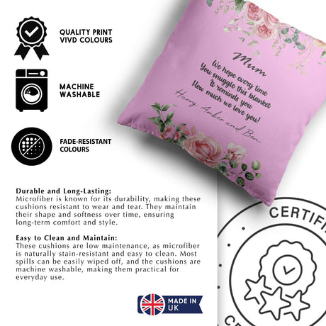 Mum We Hope Every Time Mother's Day Novelty Memory Square Filled Cushion Gift