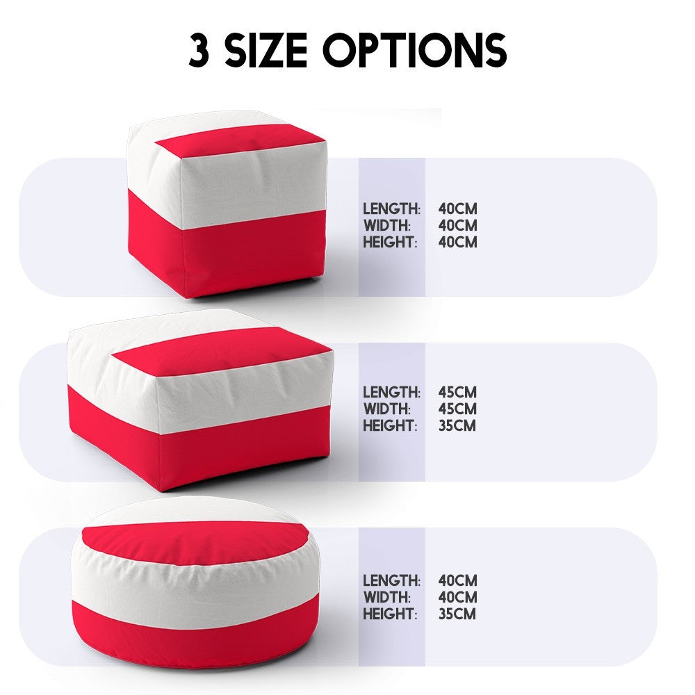 Poland Flag Polish Design Ottoman Filled Pouffe Footrest Washable Cover Custom