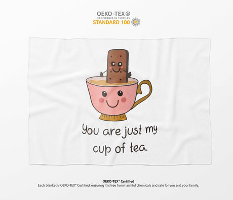 You're My Cup Of Tea Cute Love Valentines Anniversary Fleece Mink Blanket Gift