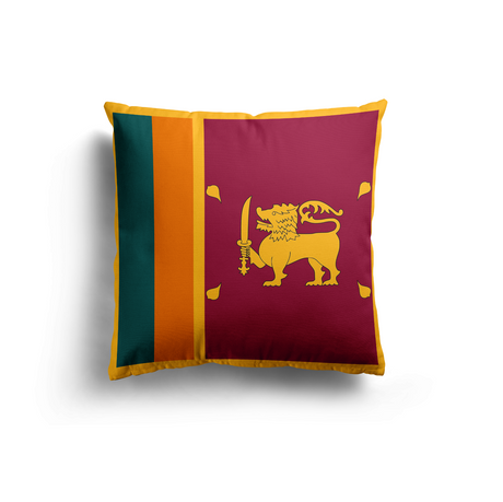 Sri Lanka Flag Design Filled Square Cushion Decorative Throw - Gift Any Size