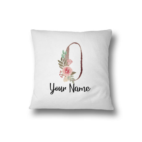 Personalised Floral Watercolour Hand Paint Effect Alphabet Floral Name Cushion
