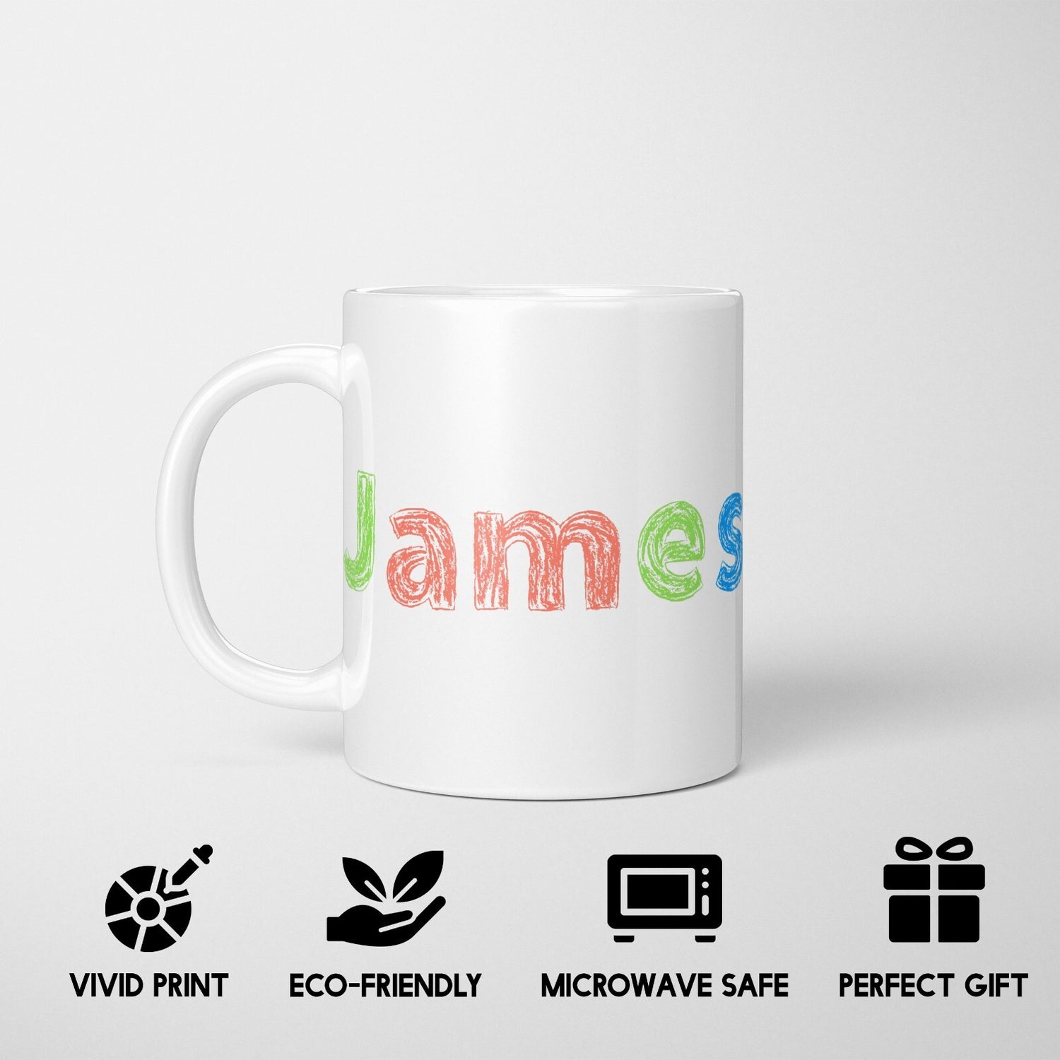 Personalised Any Name Colourful Retro Chalk Coffee Tea Mug Coaster Gift Him Her