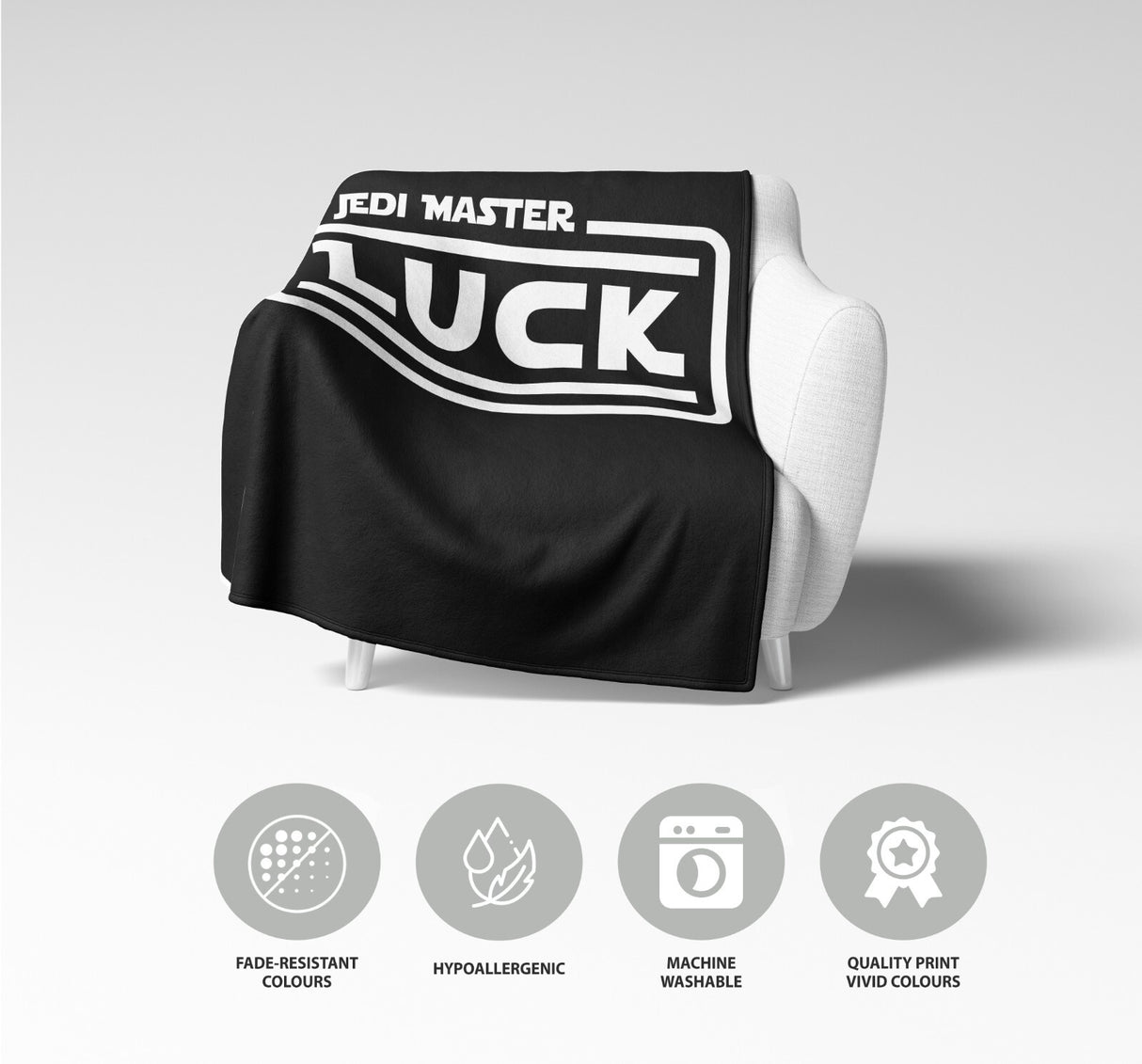 Jedi Star Wars Theme Inspired Personalised Name Soft Warm Fleece Blanket Decor