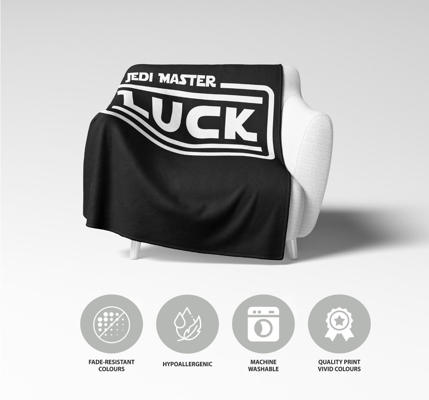 Jedi Star Wars Theme Inspired Personalised Name Soft Warm Fleece Blanket Decor