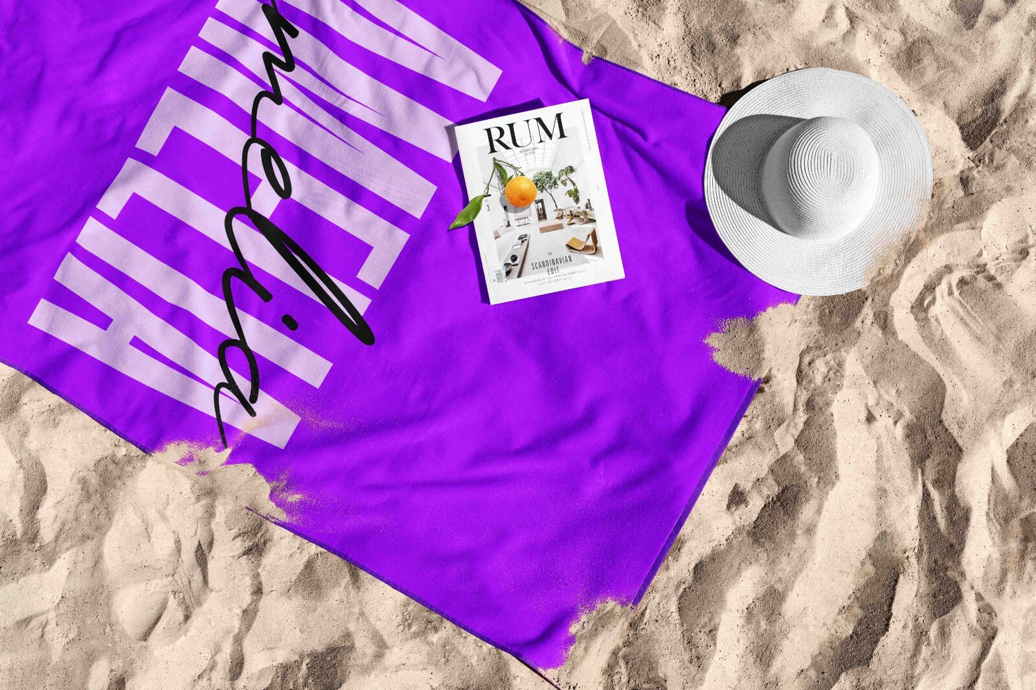 Personalised Name Signature Custom Background Absorbent Beach Bath Sheet Towel