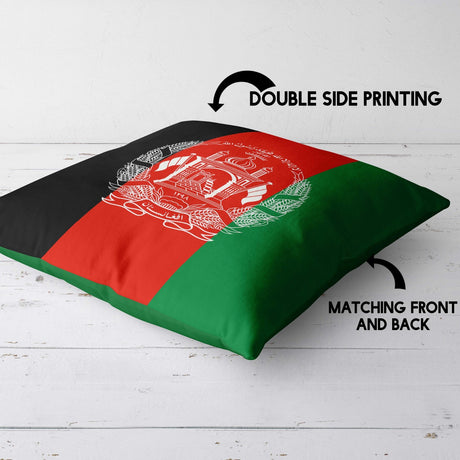 Afghanistan Flag Design Filled Square Cushion - Decorative Throw Gift Any Size