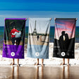 Upload Your Photo Music Player Custom Soft Absorbent Beach Bath Sheet Towel