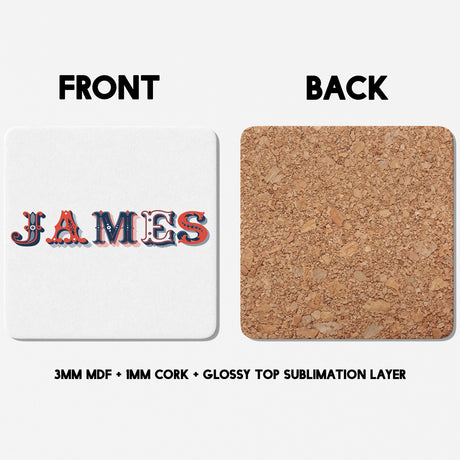 Personalised Vintage Ornament Retro Print Coffee Tea Mug Coaster Gift Him Her